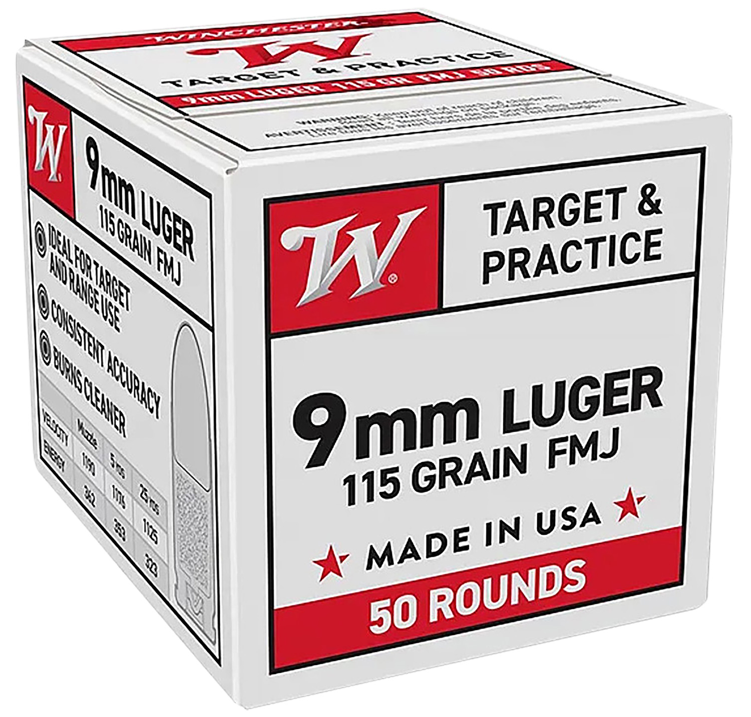 (image for) Winchester Ammo W9MM50 9mmLuger 115gr Full Metal Jacket - 1000 Rounds