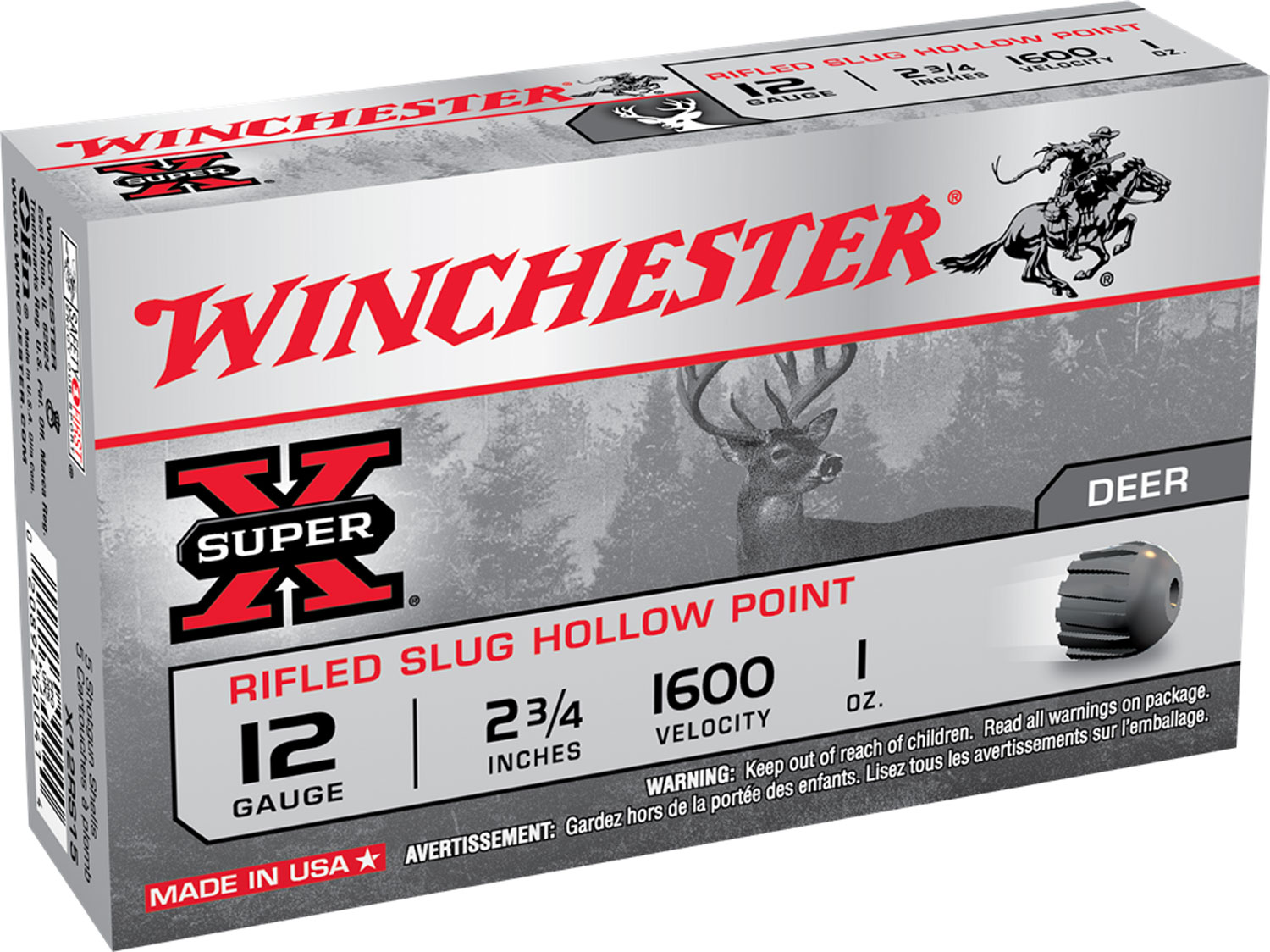 (image for) Winchester X12RS15 Super X 12ga 2.75" 1 oz Slug - 5 Shells - Click Image to Close