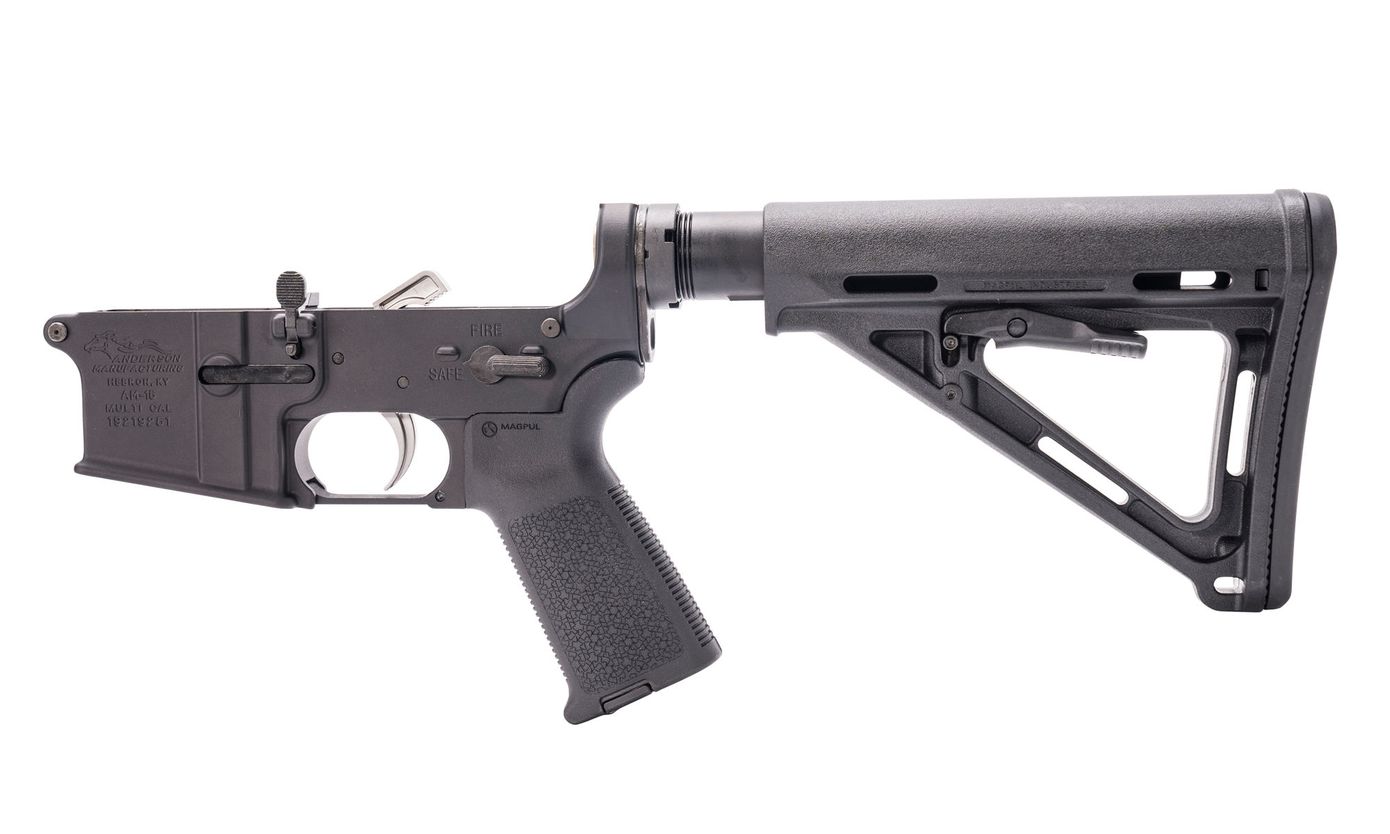 (image for) Anderson Mfg AM-15 COMPLETE LOWER, BLACK MAGPUL - OPEN