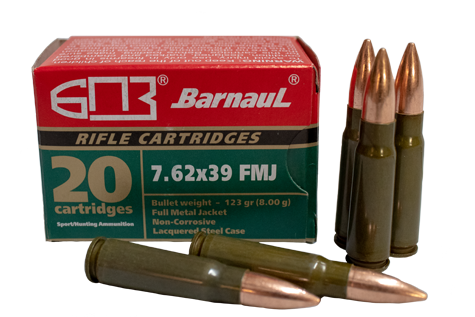 (image for) Barnaul Ammo BARN762X39FMJ123 7.62x39mm 123 gr FMJ - 500 Rounds - Click Image to Close