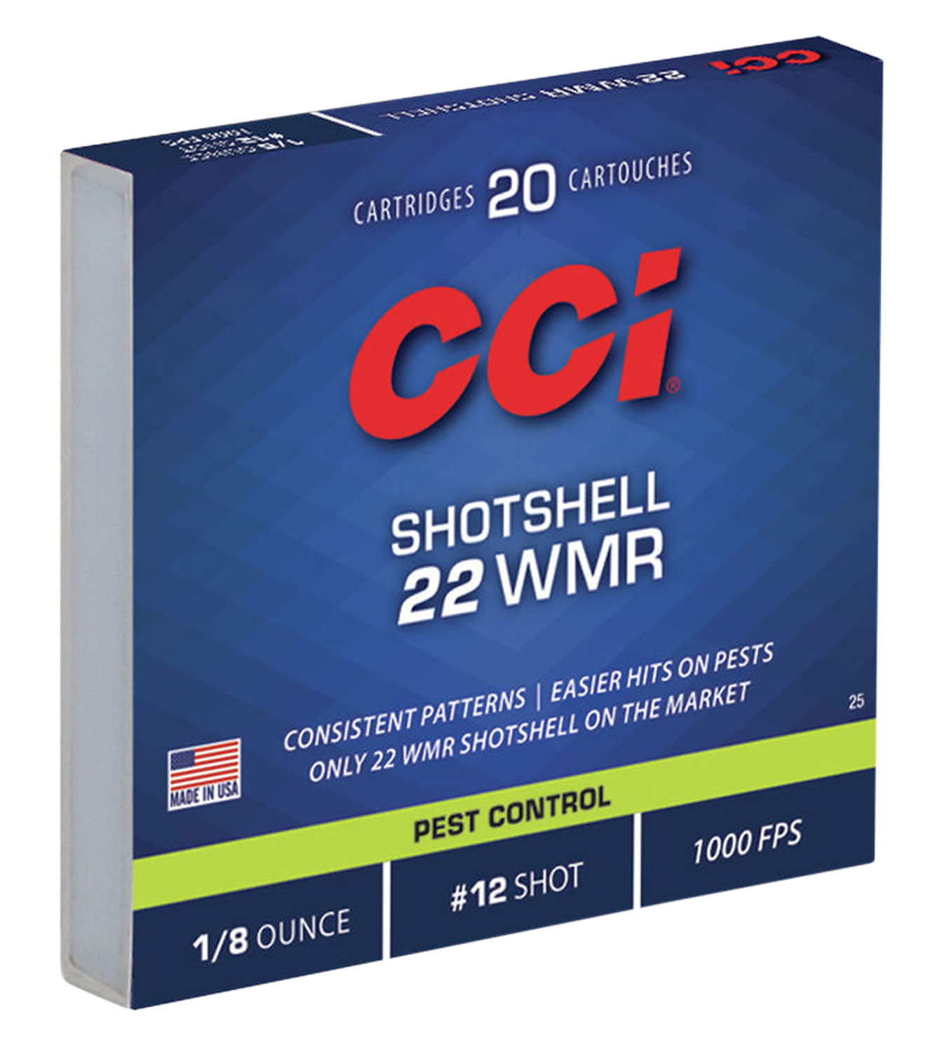 (image for) CCI 0025 Pest Control Shotshell 22WMR 52gr #12Shot - 20 Rounds