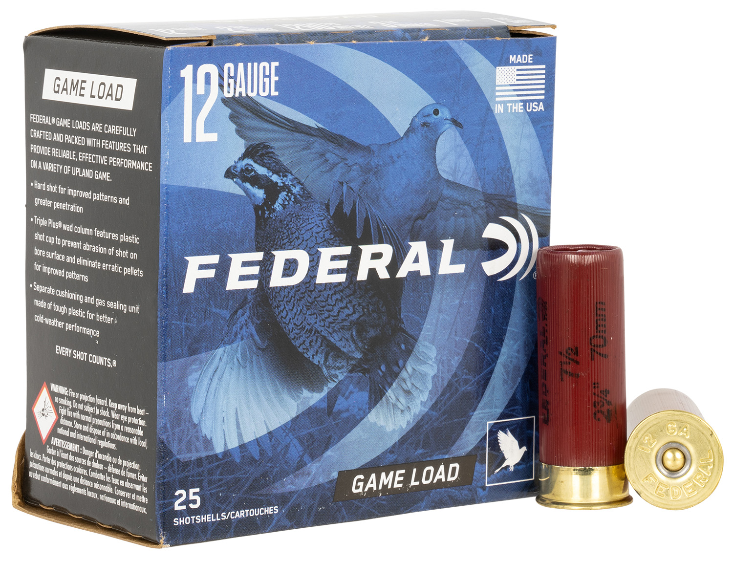 (image for) Federal H12175 Game-Shok Upland 12 Gauge 2.75" 1 oz 7.5 Shot - 250 Shells