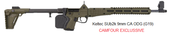 (image for) Kel Tec Sub-2000 Glock 19 Mags 9mm - Factory Featureless - ODG - Click Image to Close