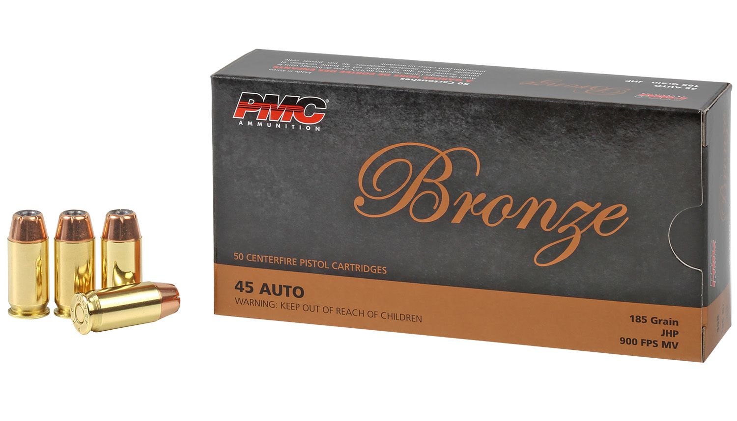 (image for) PMC 45B Bronze 45ACP 185gr Jacketed Hollow Point - 50 Rounds