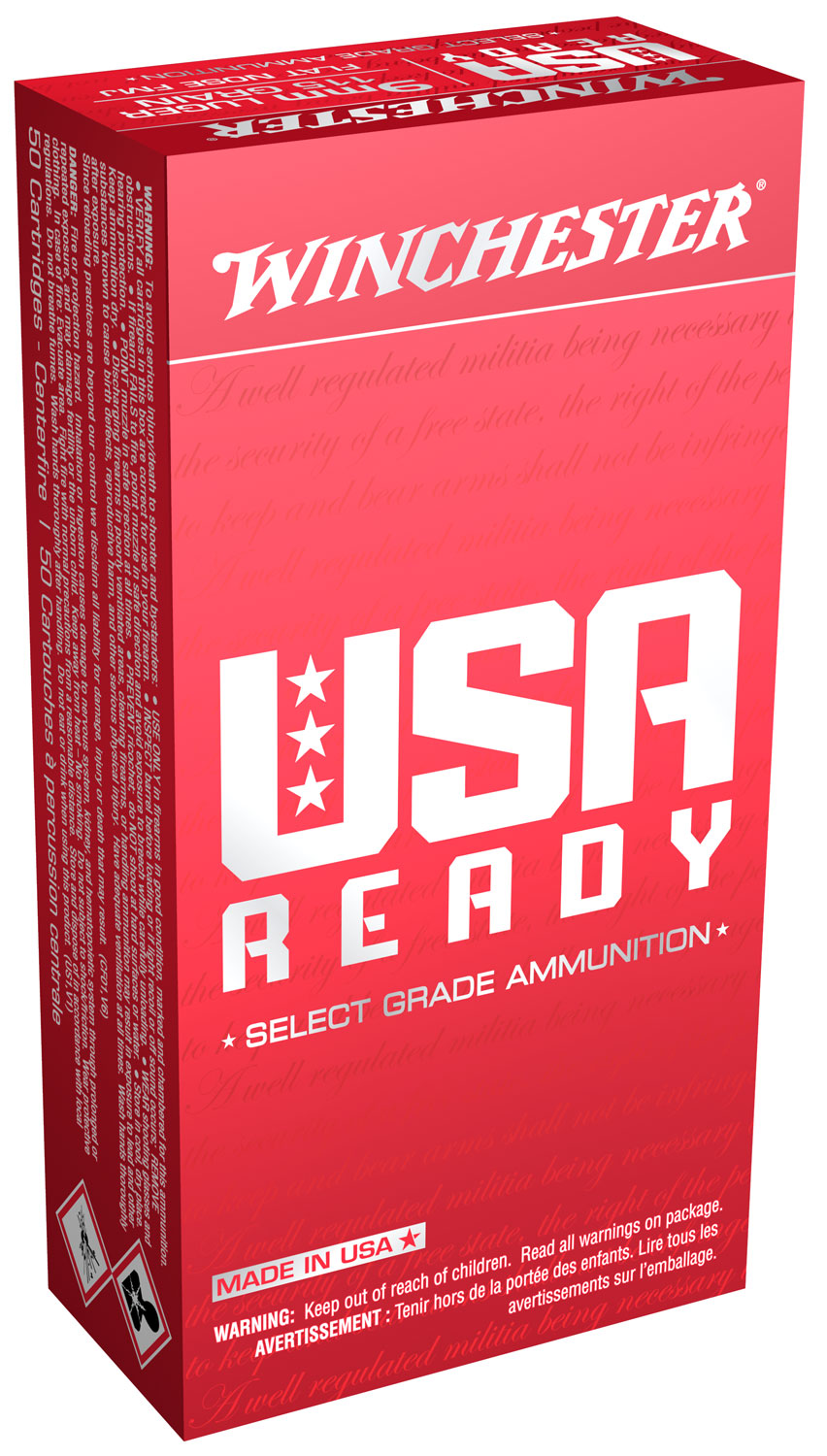 (image for) Winchester Ammo RED9 USA Ready 9mm Luger 115 gr Full Metal Jacket Flat Nose - 50 Rounds