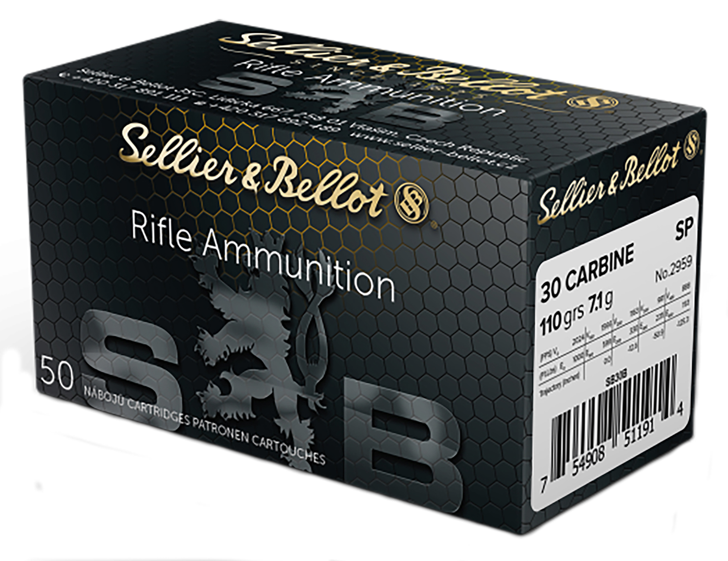 (image for) Sellier & Bellot SB30B Rifle 30Carbine 110gr Soft Point - 50 Rounds