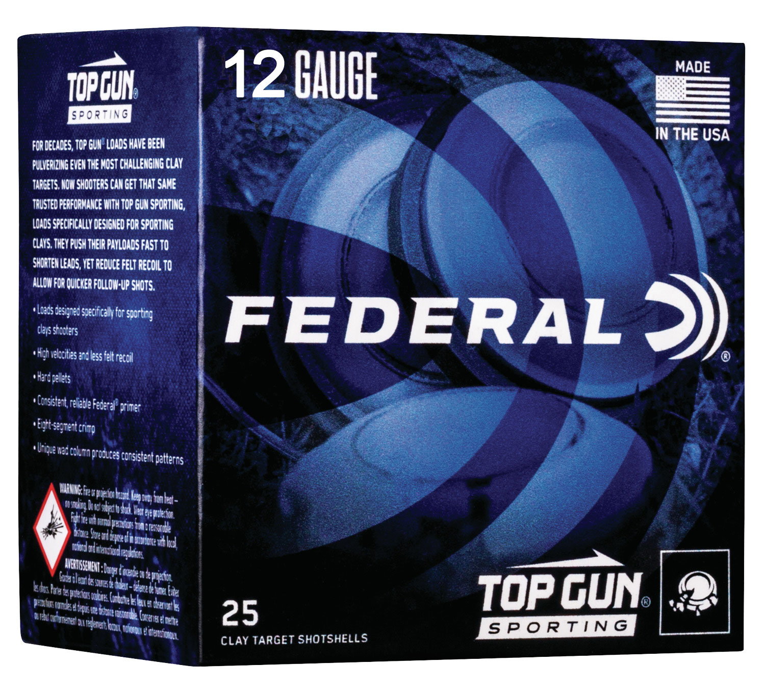 (image for) Federal TGS12875 Top Gun 12 Gauge 2.75" 1 oz 7.5 Shot - 250 Shells