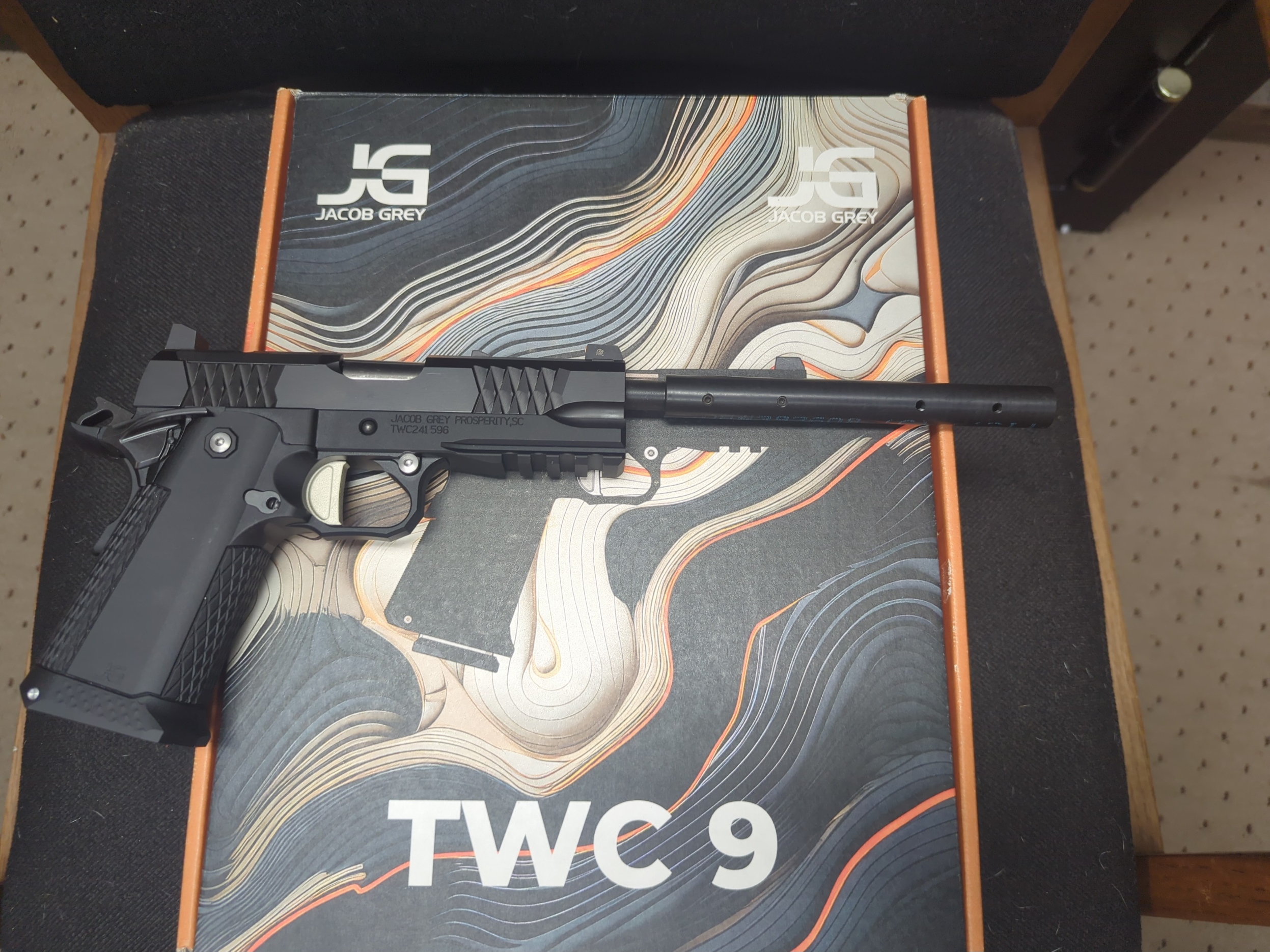 (image for) Jacob Grey Jacob Grey TWC 9 Pistol Black - 9" 25 ACP Single Shot Pistol