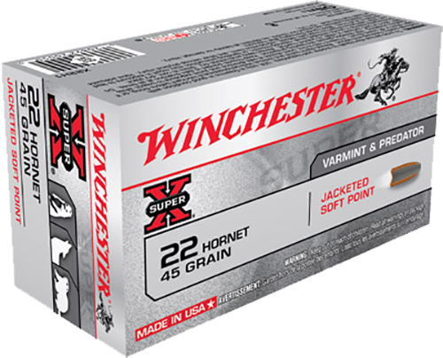 (image for) Winchester Ammo X22H1 Super X 22 Hornet 45 gr Jacketed Soft Point - 50 Rounds - Click Image to Close